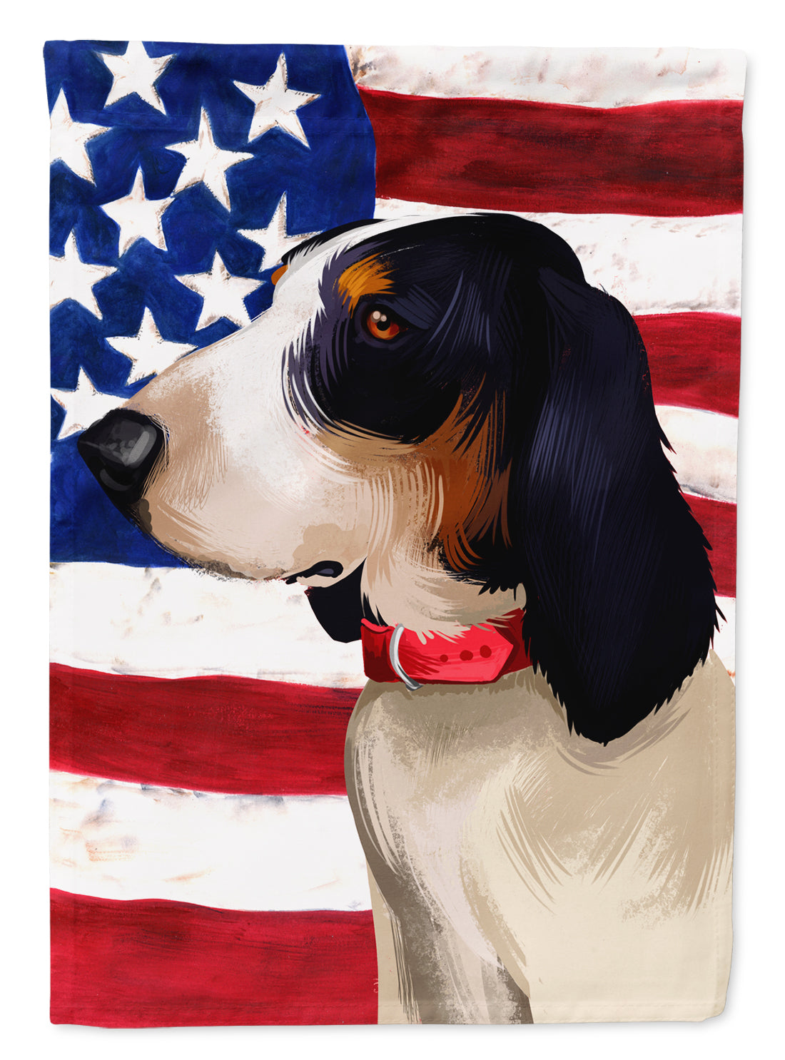 Ariegeois Dog American Flag Flag Canvas House Size CK6407CHF