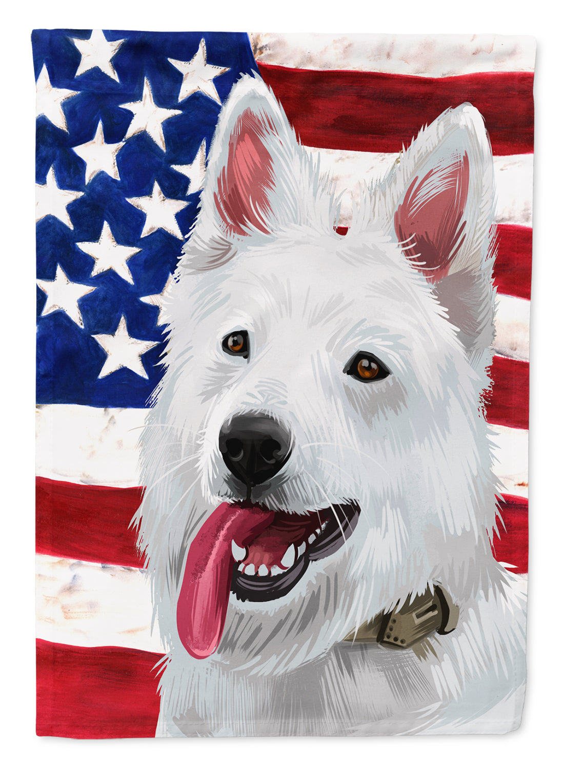 Berger Blanc Suisse American Flag Flag Canvas House Size CK6431CHF