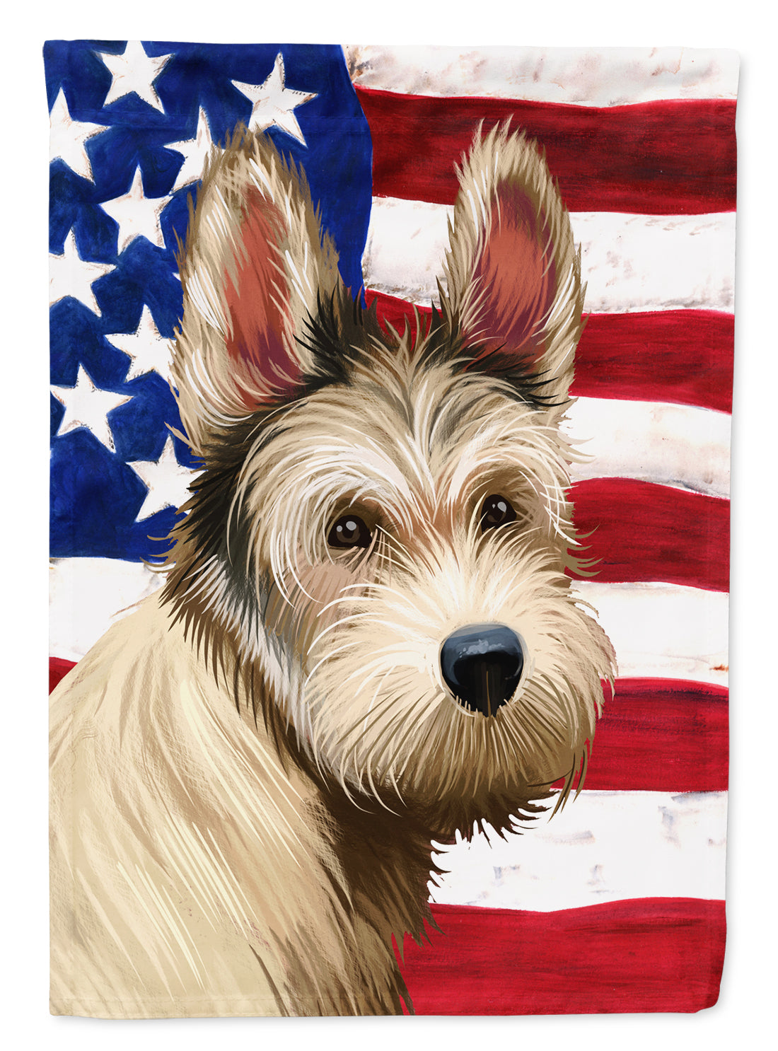 Berger Picard Dog American Flag Flag Canvas House Size CK6432CHF