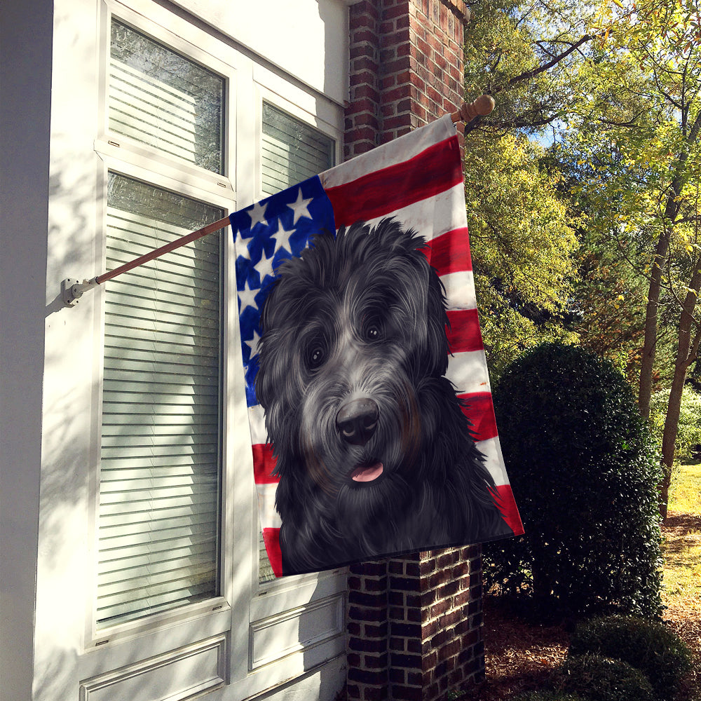 Black Russian Terrier American Flag Flag Canvas House Size CK6438CHF