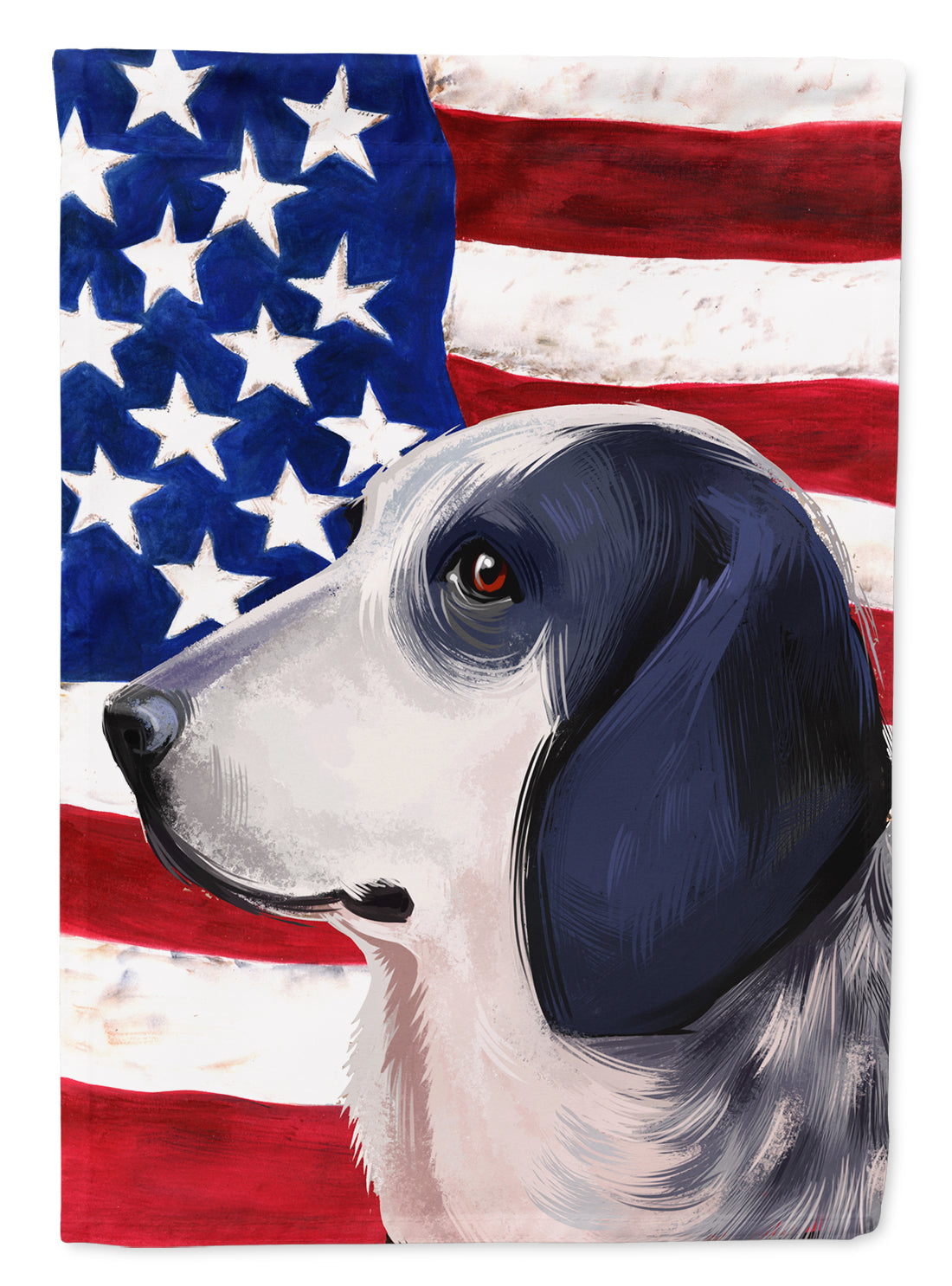 Bleu de Gascogne Dog American Flag Flag Canvas House Size CK6439CHF