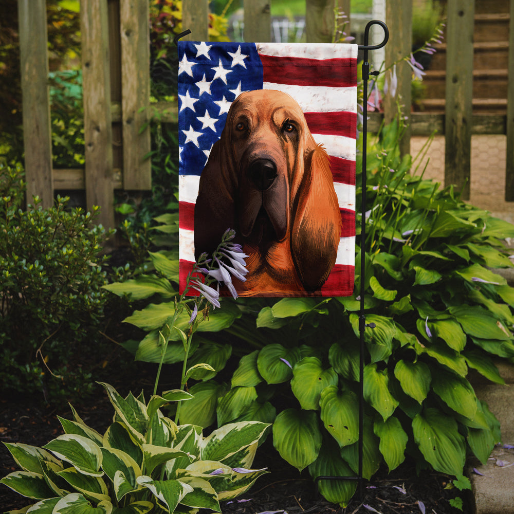 Bloodhound Dog American Flag Flag Garden Size CK6440GF
