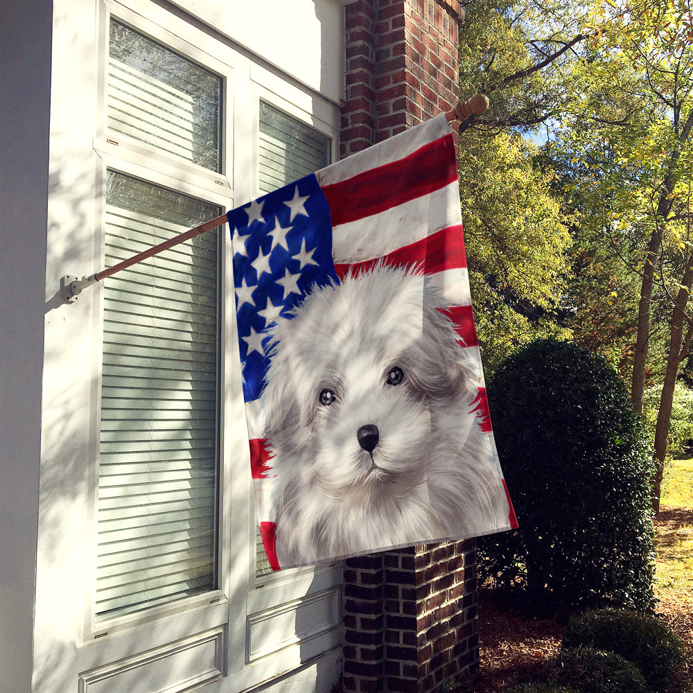 Bolognese Dog American Flag Flag Canvas House Size CK6446CHF