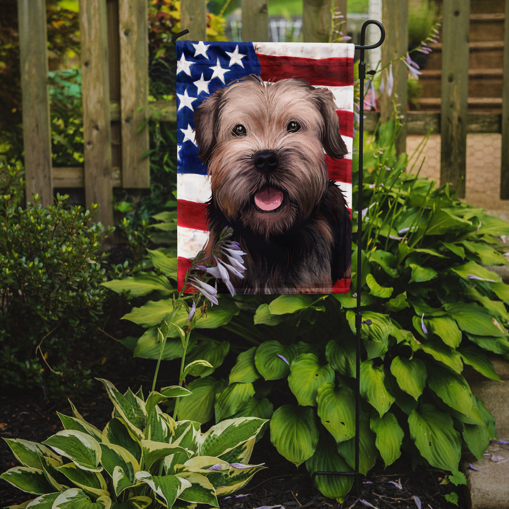 Border Terrier Dog American Flag Flag Garden Size CK6448GF