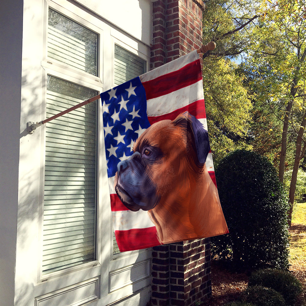 Boxer Dog American Flag Flag Canvas House Size CK6454CHF
