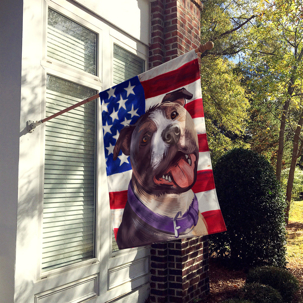 Bull Terrier Dog American Flag Flag Canvas House Size CK6467CHF