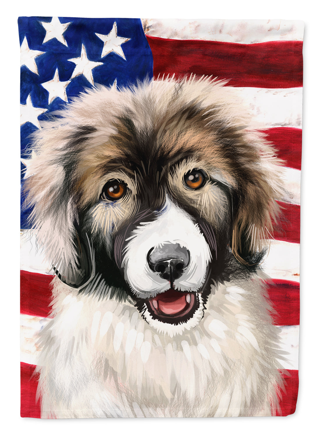 Carpathian Shepherd Dog American Flag Flag Canvas House Size CK6478CHF