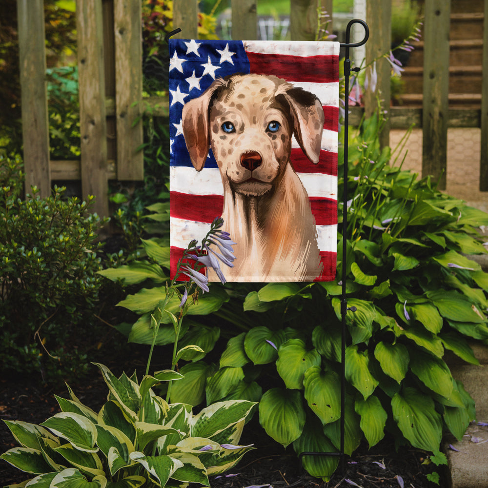 Catahoula Leopard Dog American Flag Flag Garden Size CK6479GF