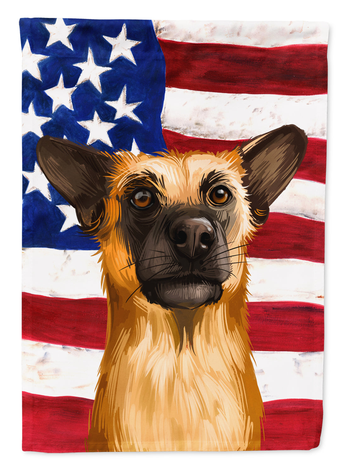 Chinook Dog American Flag Flag Canvas House Size CK6489CHF