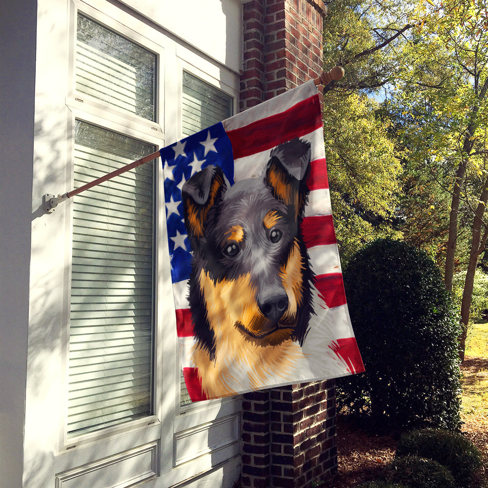Collie Rough Dog American Flag Flag Canvas House Size CK6492CHF