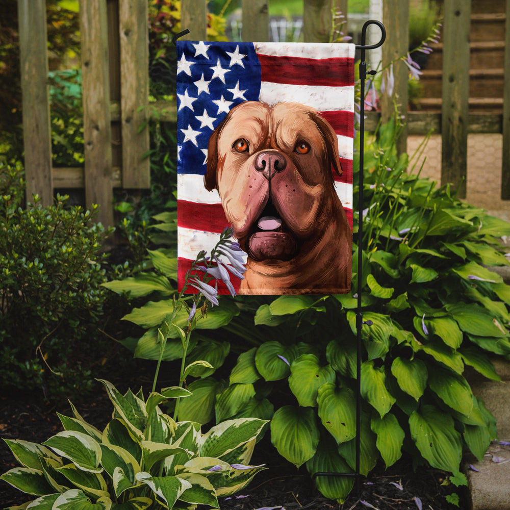 Dogue de Bordeaux Dog American Flag Flag Garden Size CK6505GF