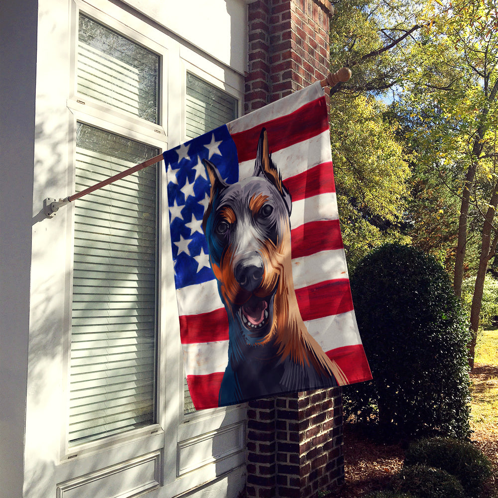 German Pinscher Dog American Flag Flag Canvas House Size CK6534CHF