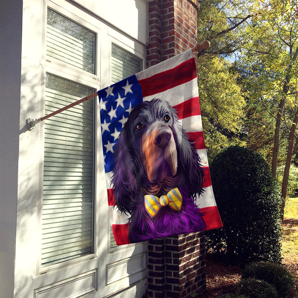 Gordon Setter Dog American Flag Flag Canvas House Size CK6543CHF