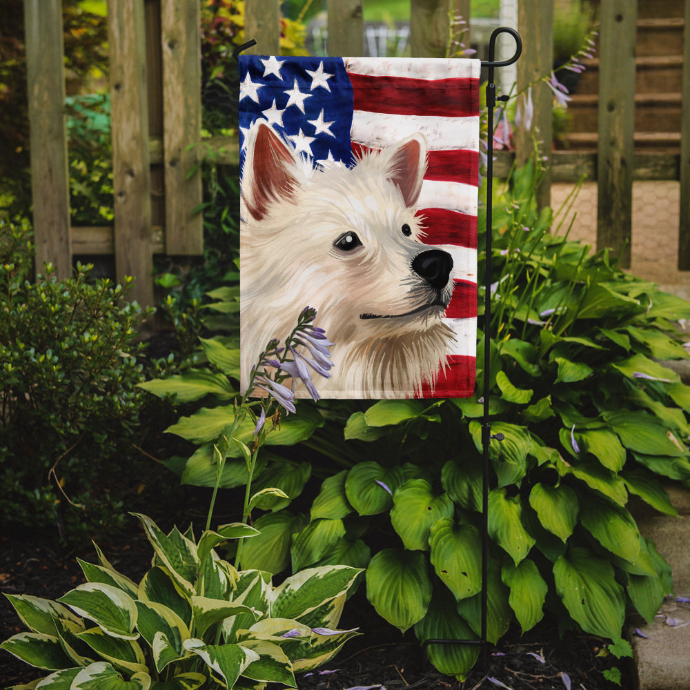 Indian Spitz Dog American Flag Flag Garden Size CK6568GF