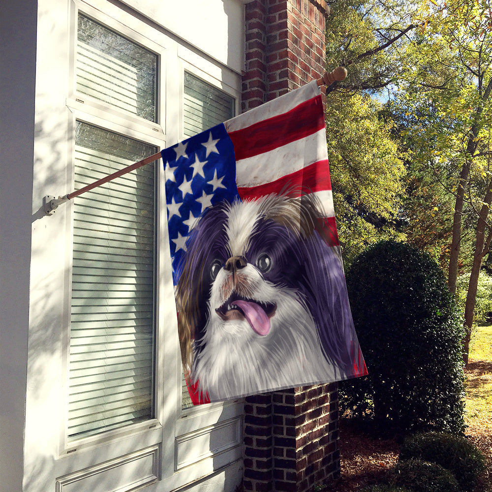 Japanese Chin American Flag Flag Canvas House Size CK6580CHF
