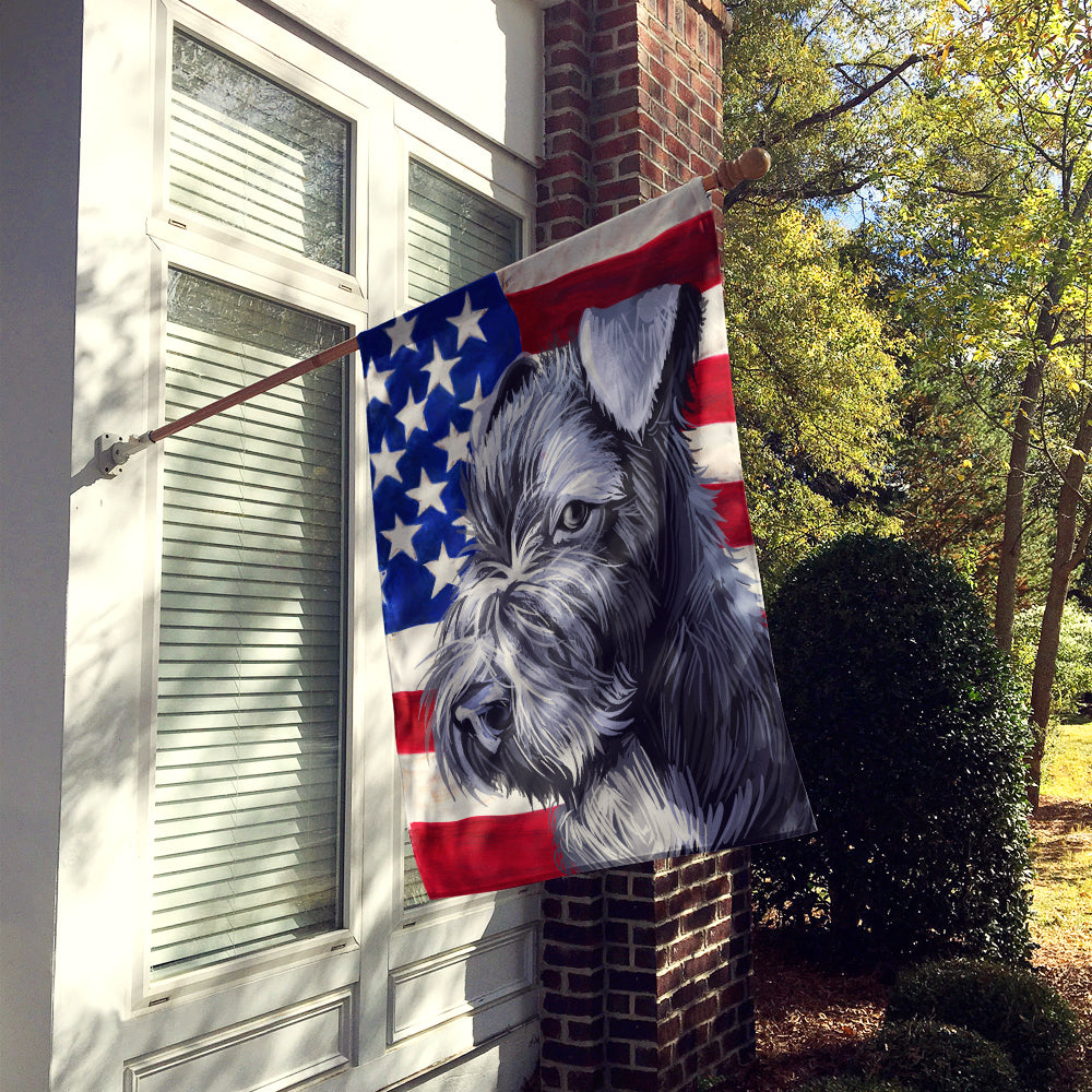 Kerry Blue Terrier American Flag Flag Canvas House Size CK6590CHF