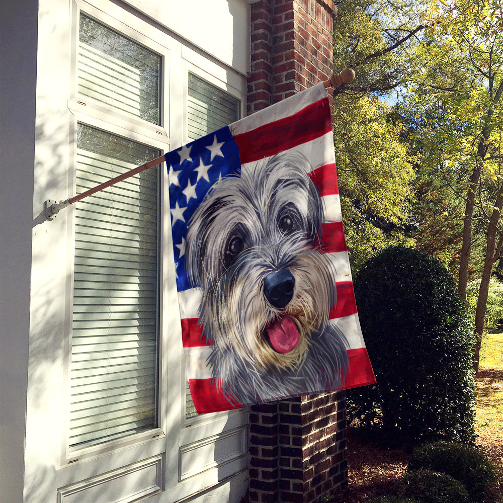 Miniature Schnauzer Dog American Flag Flag Canvas House Size CK6619CHF