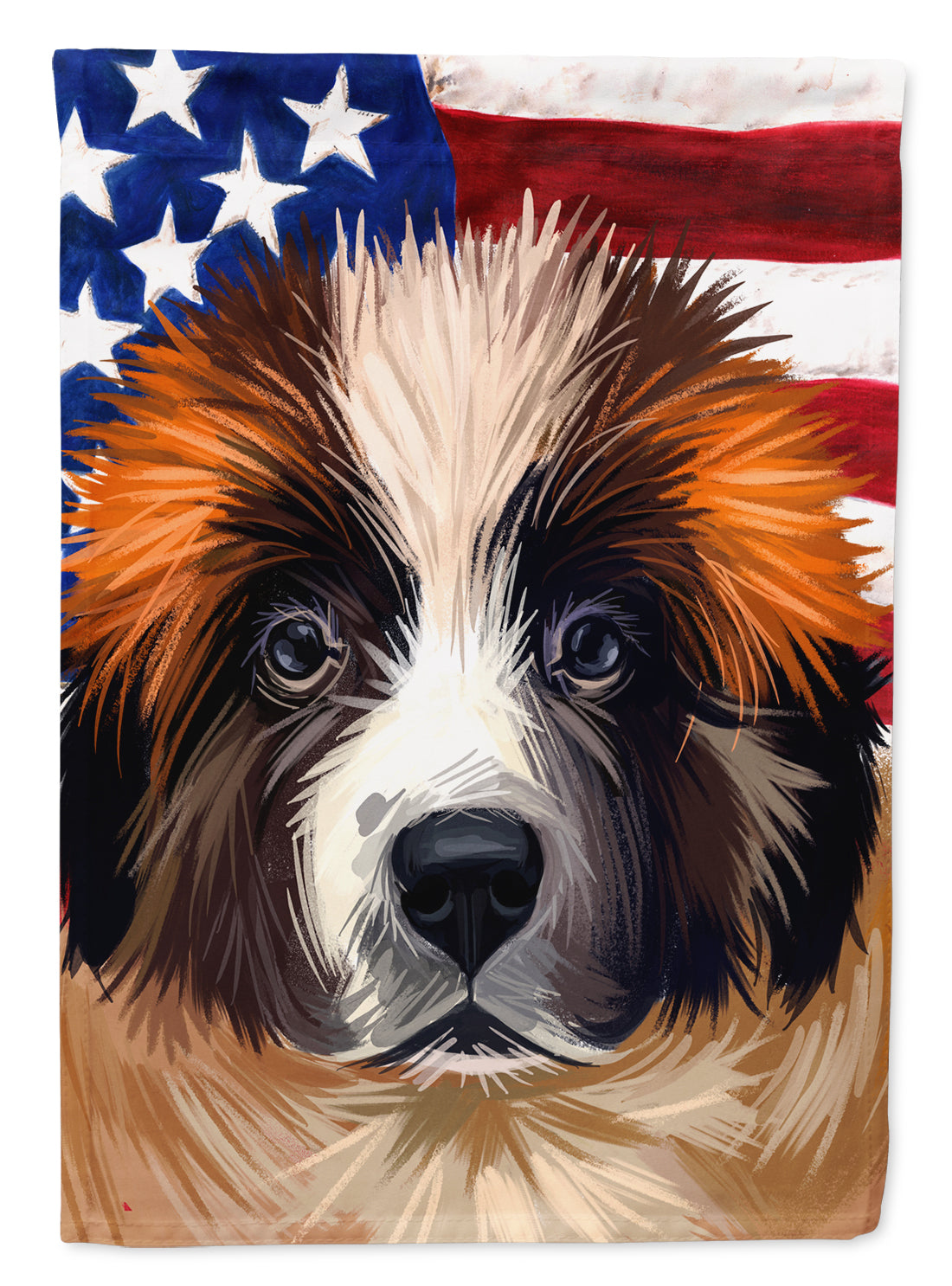 Moscow Watchdog Dog American Flag Flag Canvas House Size CK6622CHF