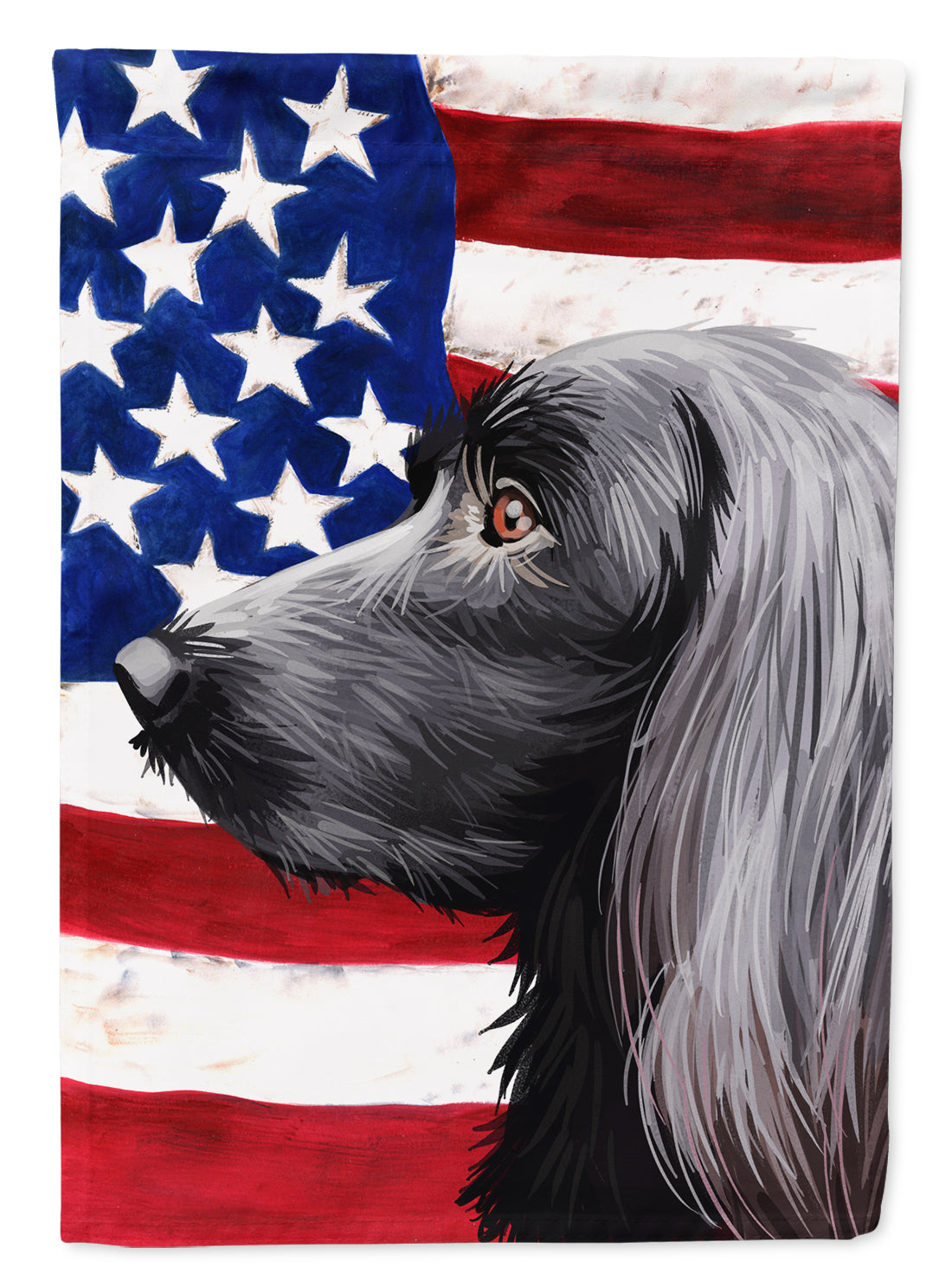 Large Munsterlander Dog American Flag Flag Canvas House Size CK6623CHF
