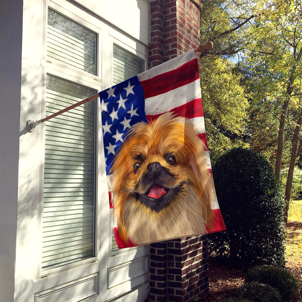 Pekingese Dog American Flag Flag Canvas House Size CK6639CHF