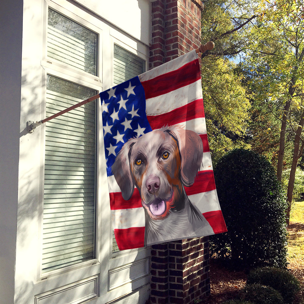 Pointer Dog American Flag Flag Canvas House Size CK6649CHF