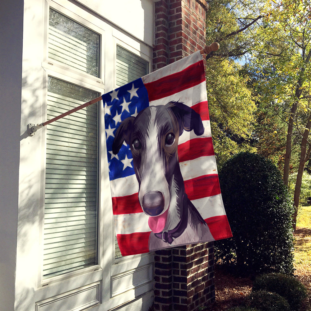 Polish Greyhound Dog American Flag Flag Canvas House Size CK6651CHF