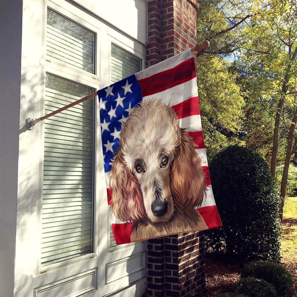 Poodle Dog American Flag Flag Canvas House Size CK6657CHF