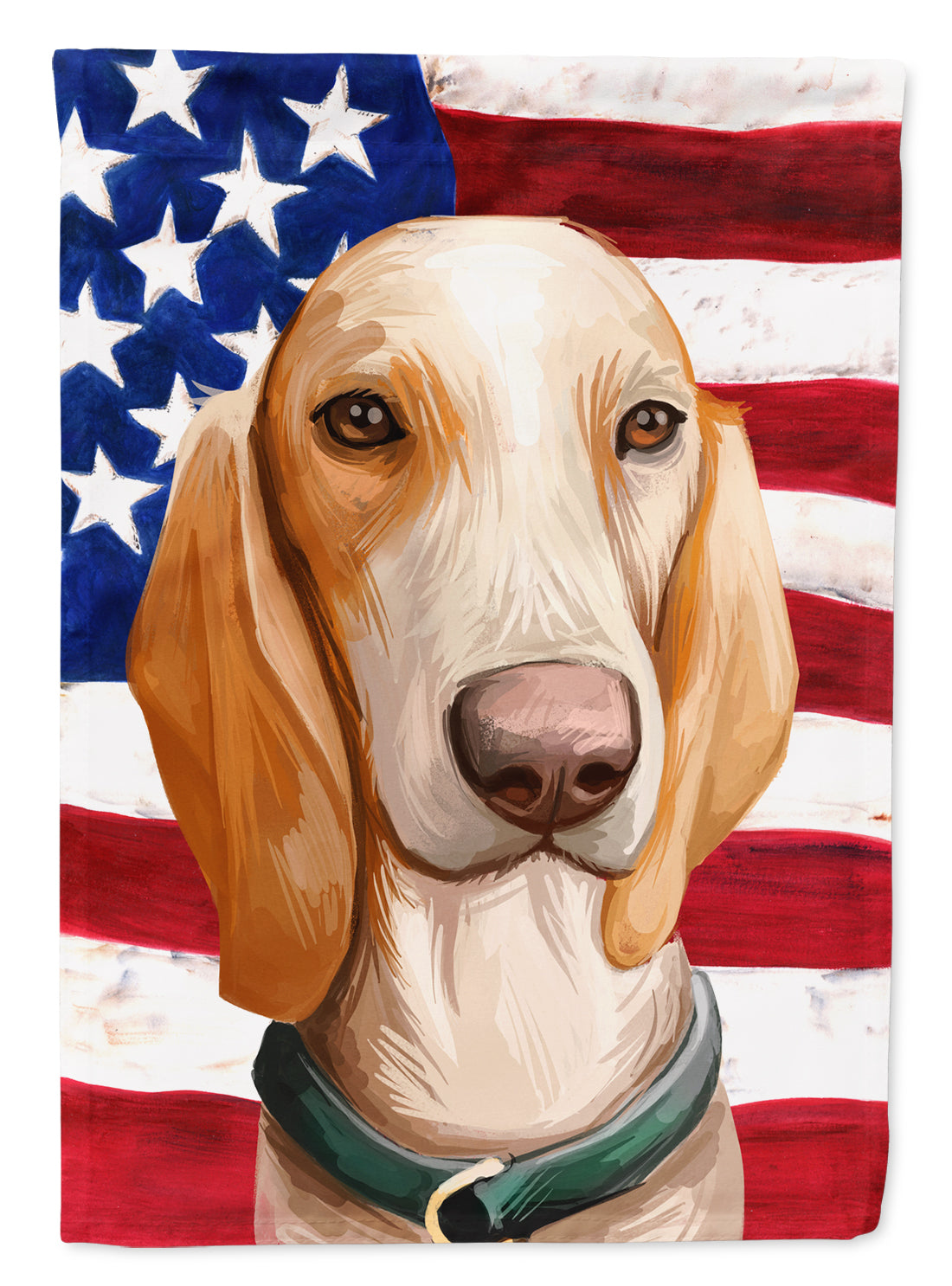 Porcelaine Dog American Flag Flag Canvas House Size CK6658CHF