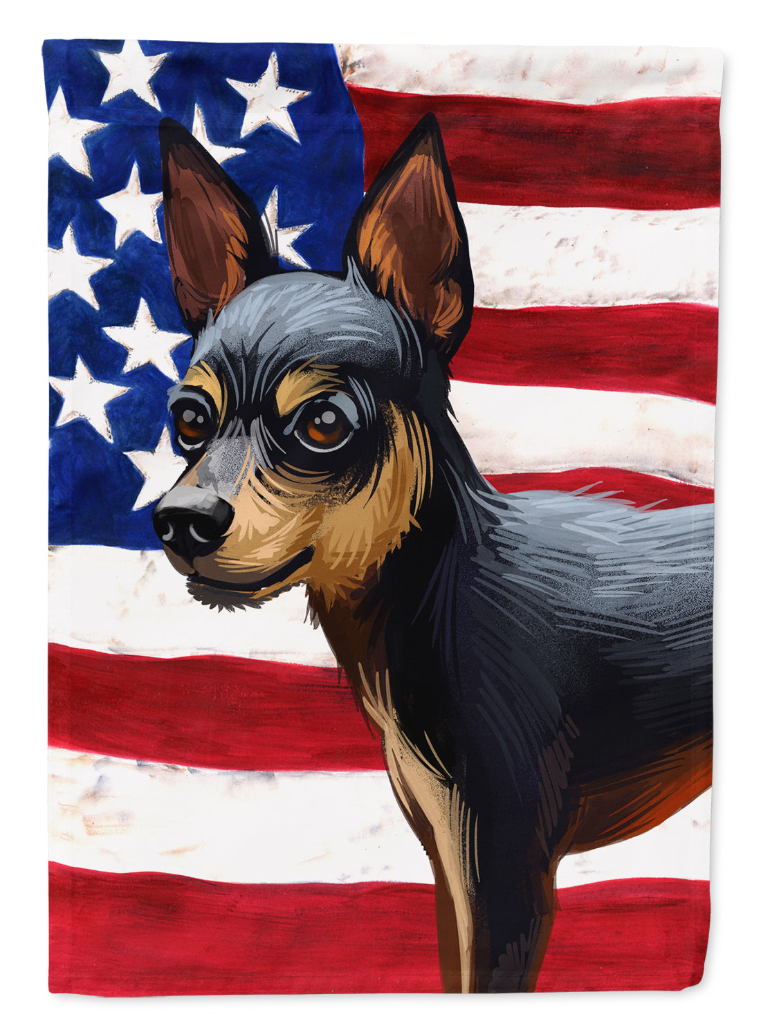 Prague Ratter Dog American Flag Flag Canvas House Size CK6663CHF