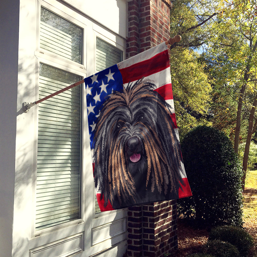 Puli Dog American Flag Flag Canvas House Size CK6666CHF