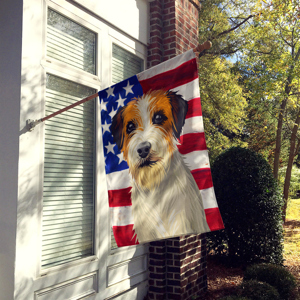 Russell Terrier Dog American Flag Flag Canvas House Size CK6678CHF