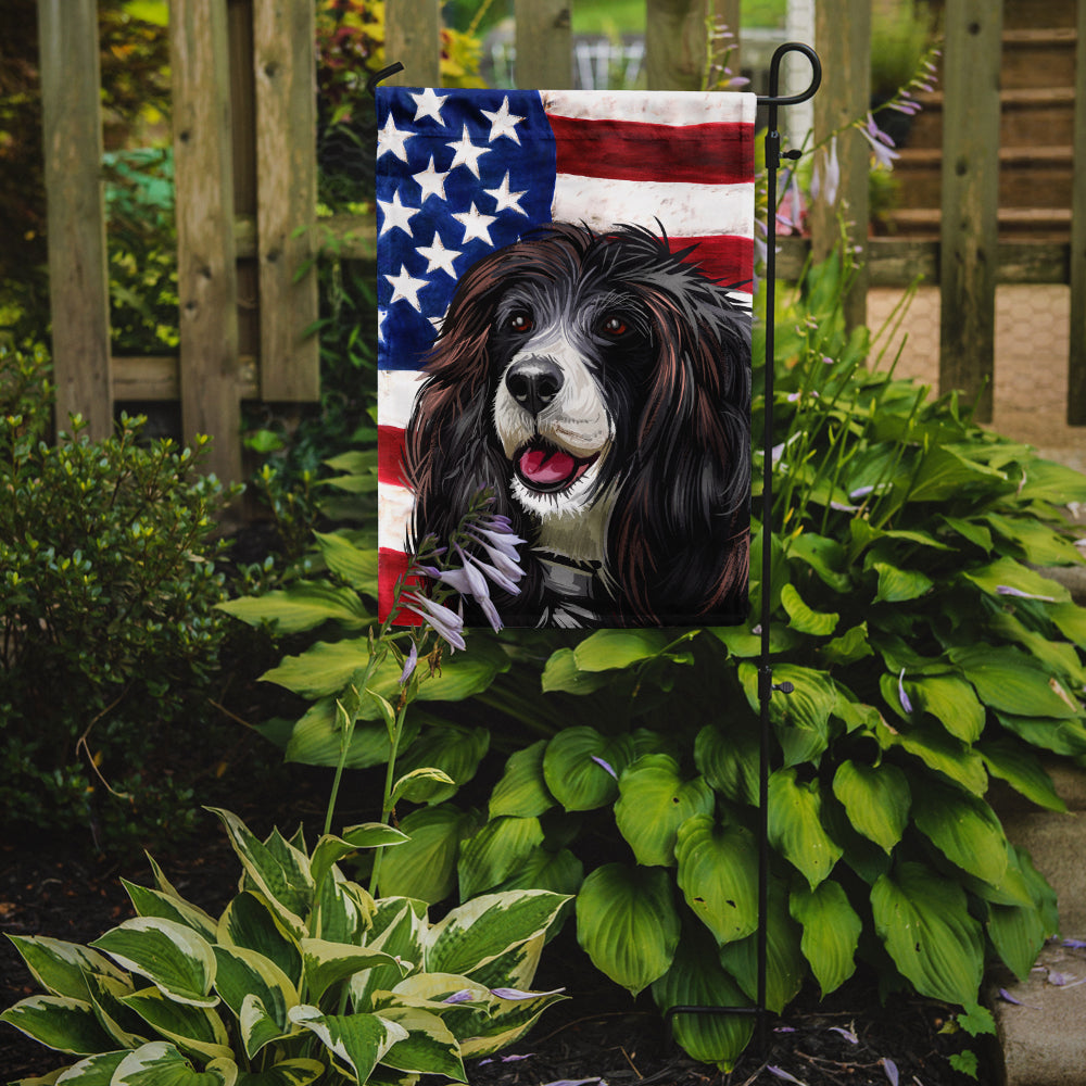 Russian Spaniel Dog American Flag Flag Garden Size CK6679GF