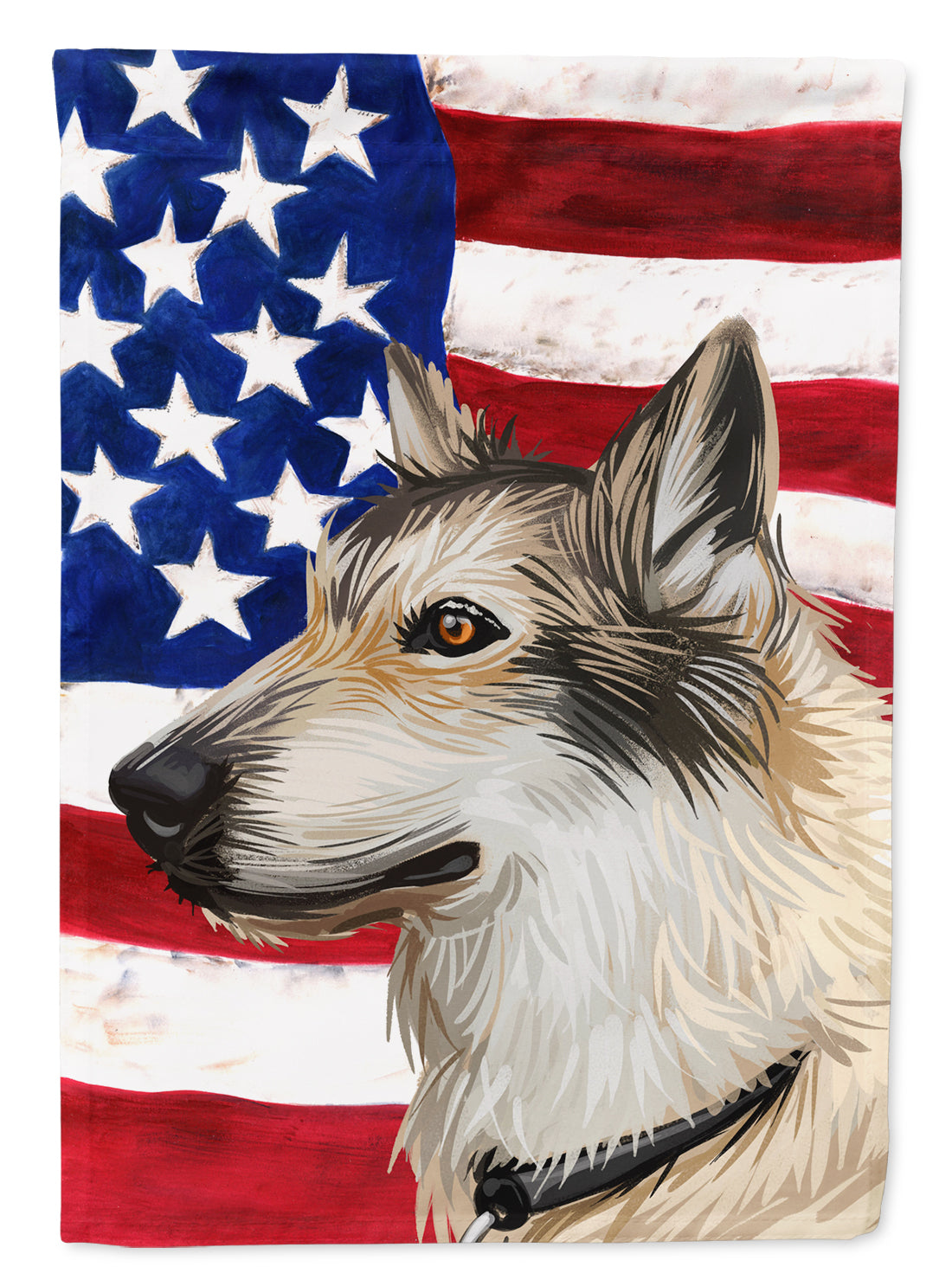 Saarloos Wolfdog Dog American Flag Flag Canvas House Size CK6682CHF