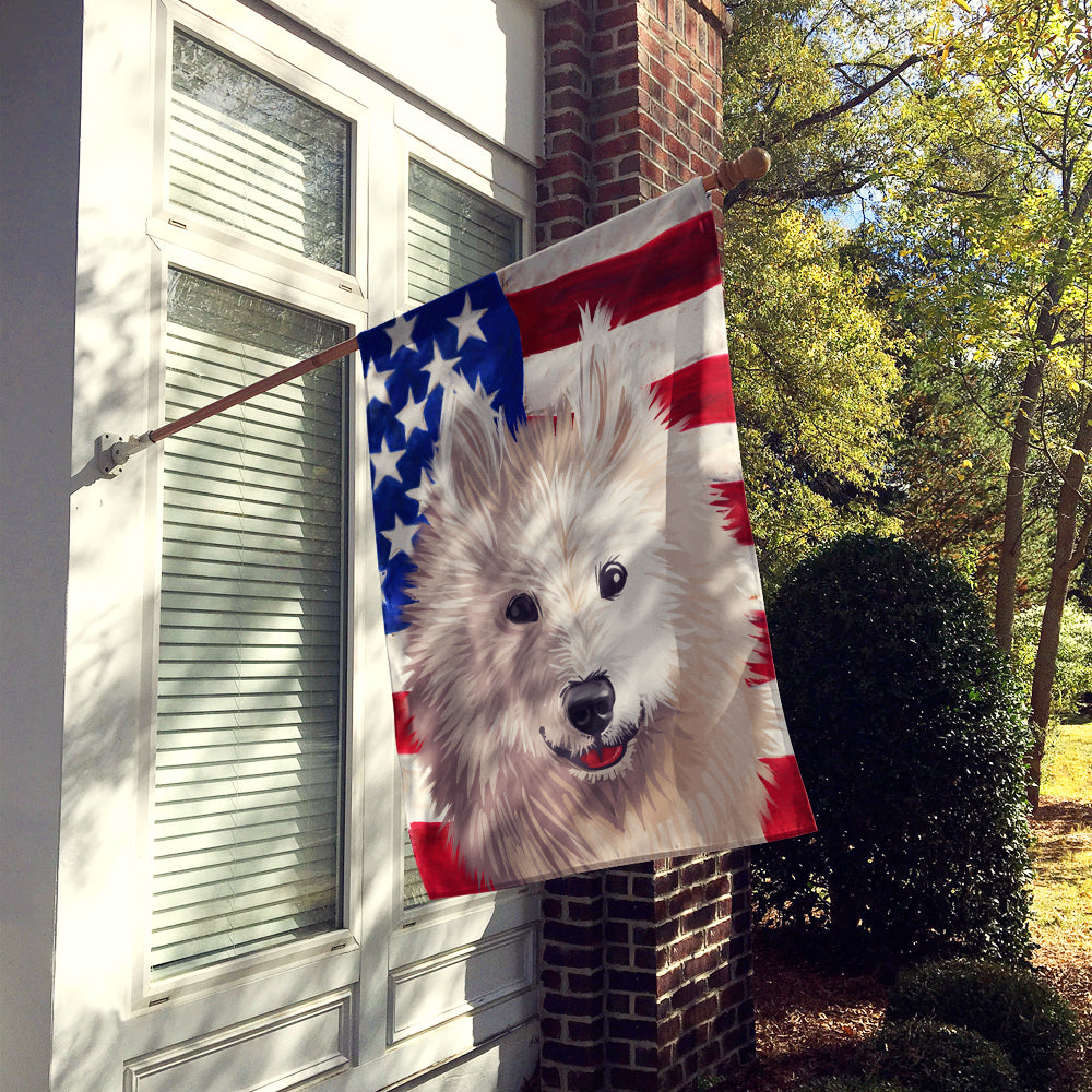 Samoyed Dog American Flag Flag Canvas House Size CK6687CHF