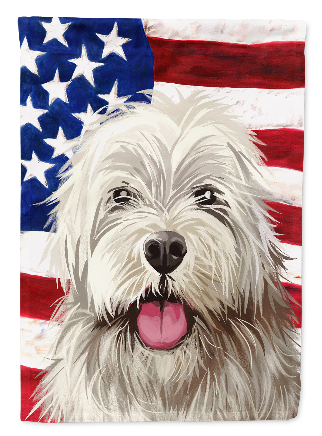 Sapsali Dog American Flag Flag Canvas House Size CK6688CHF