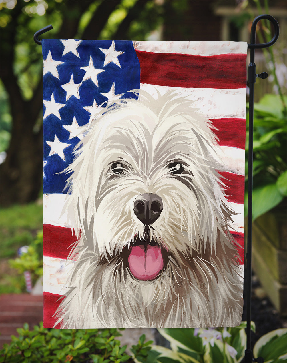 Sapsali Dog American Flag Flag Garden Size CK6688GF