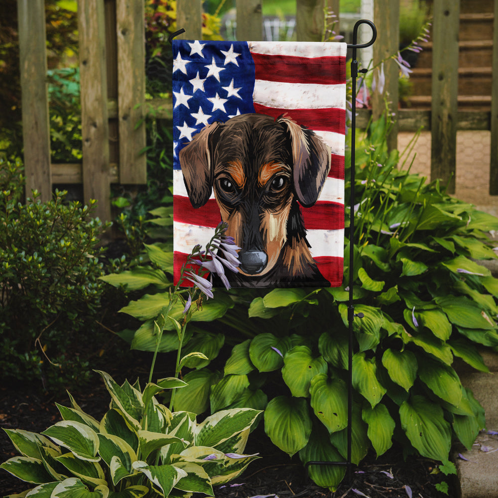 Serbian Hound Dog American Flag Flag Garden Size CK6699GF