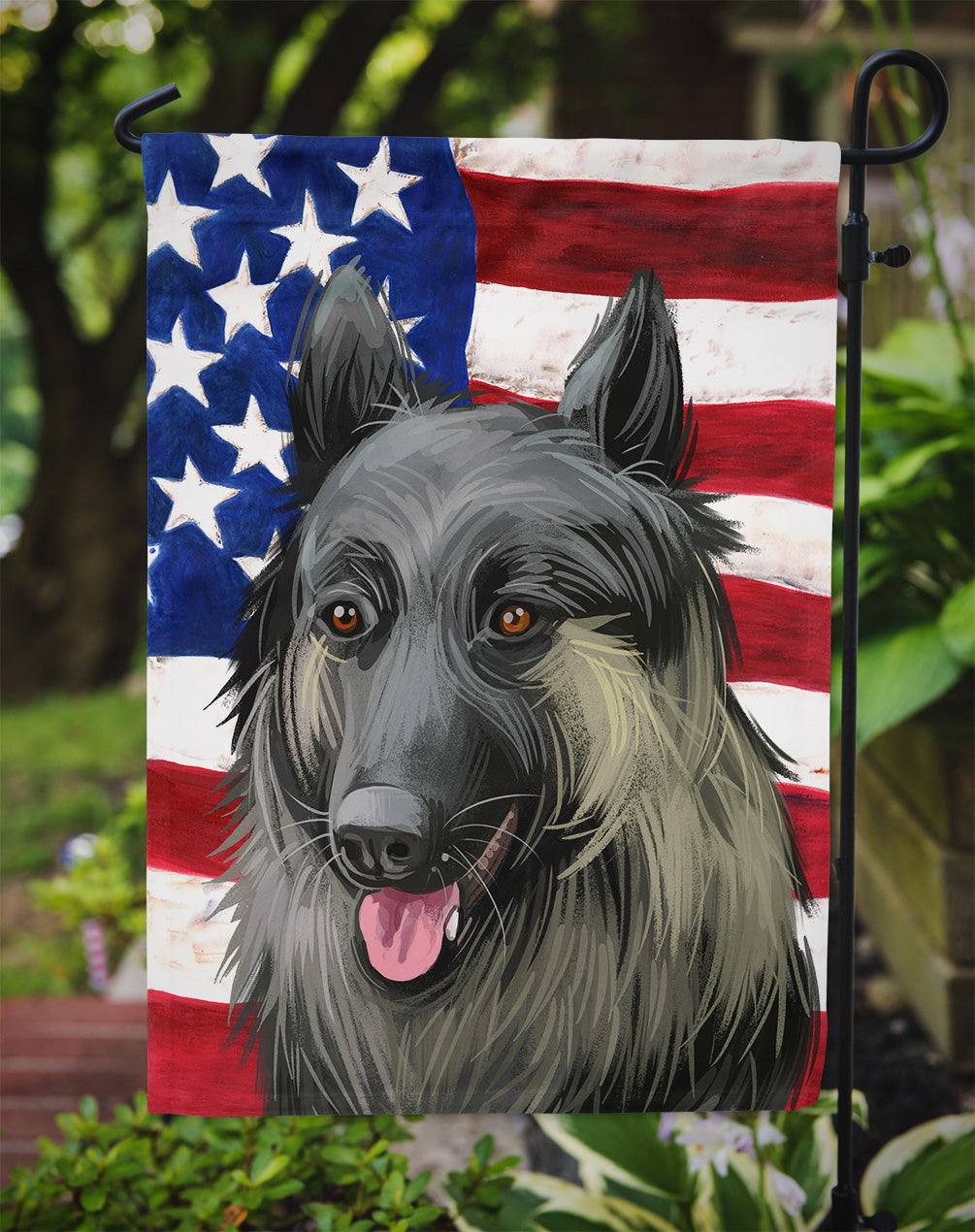 Shiloh Shepherd Dog American Flag Flag Garden Size CK6707GF