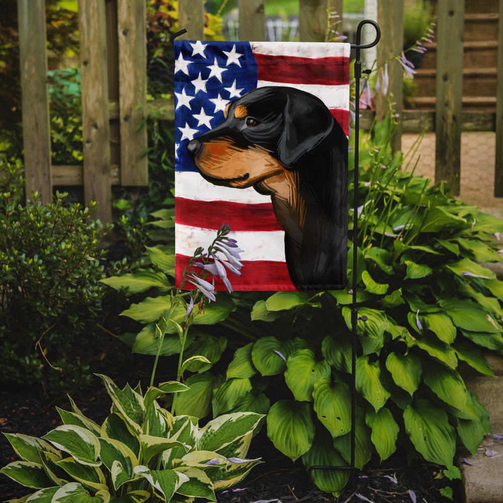 Smaland Hound Dog American Flag Flag Garden Size CK6714GF