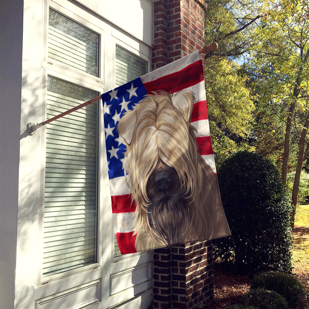 Soft-Coated Wheaten Terrier American Flag Flag Canvas House Size CK6715CHF