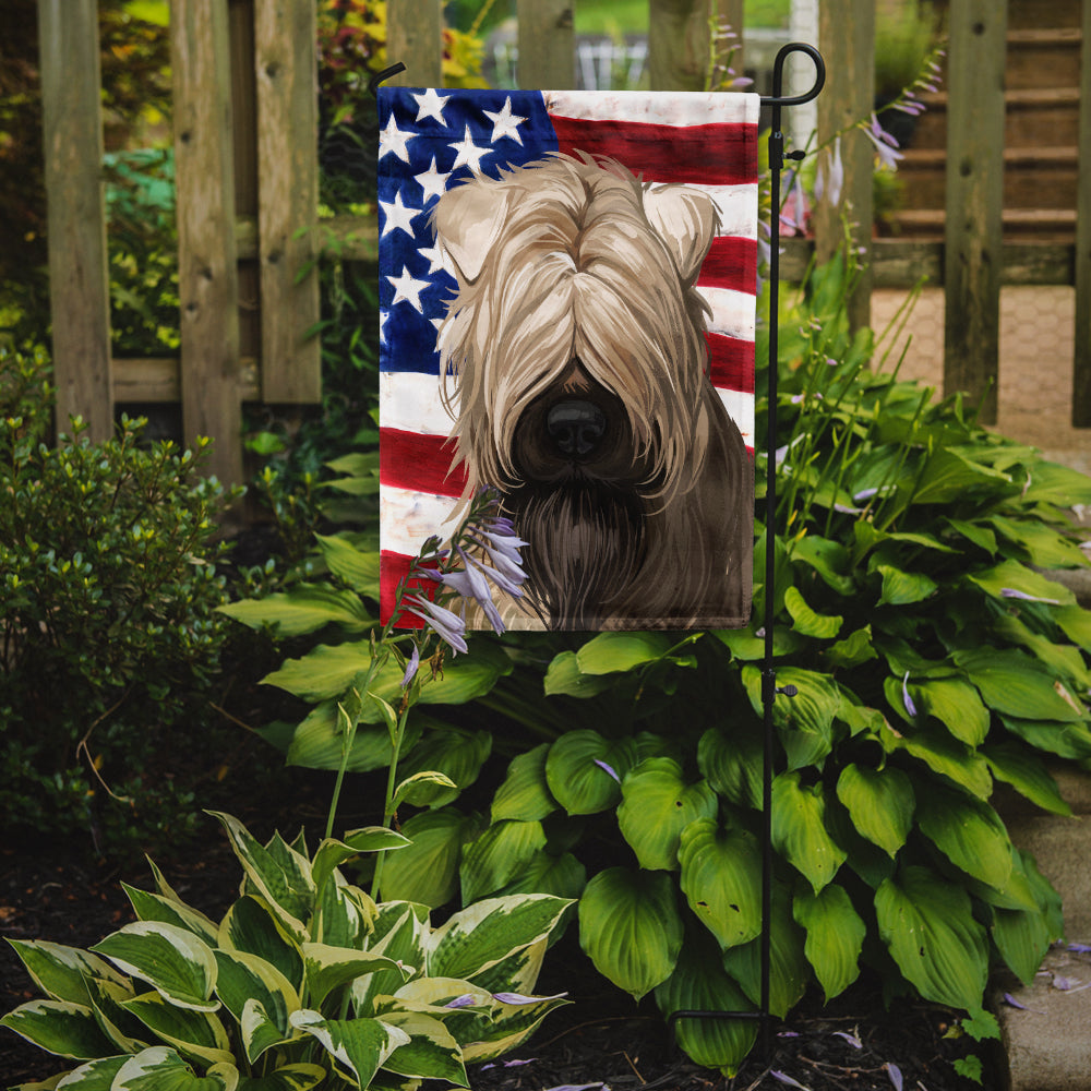 Soft-Coated Wheaten Terrier American Flag Flag Garden Size CK6715GF