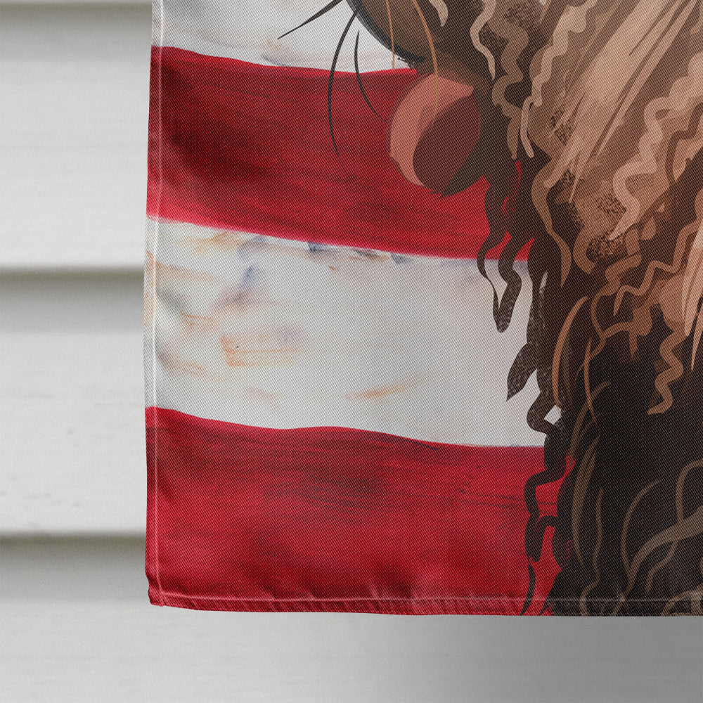 Spanish Water Dog American Flag Flag Canvas House Size CK6719CHF