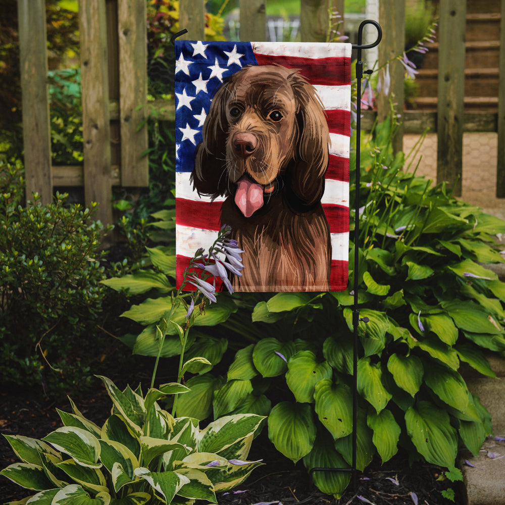 Sussex Spaniel Dog American Flag Flag Garden Size CK6729GF