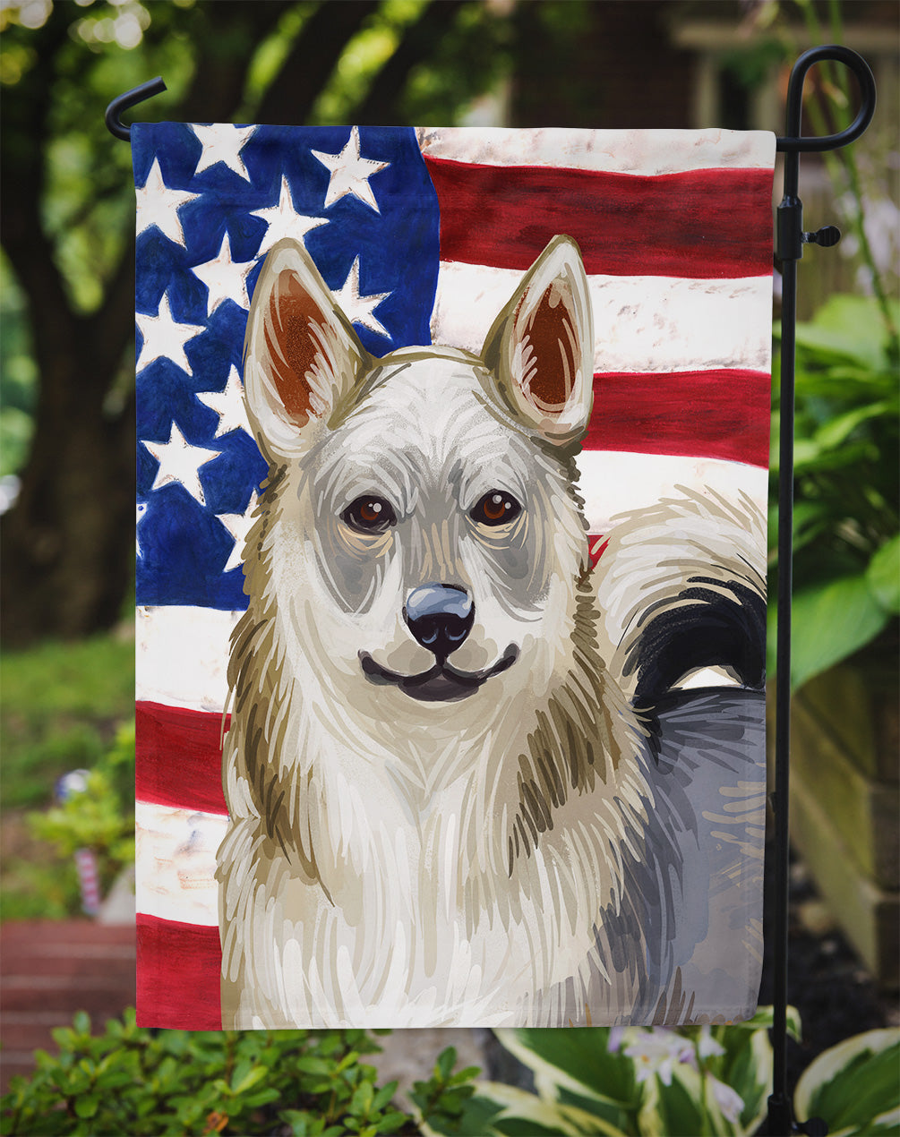 Swedish Vallhund Dog American Flag Flag Garden Size CK6731GF