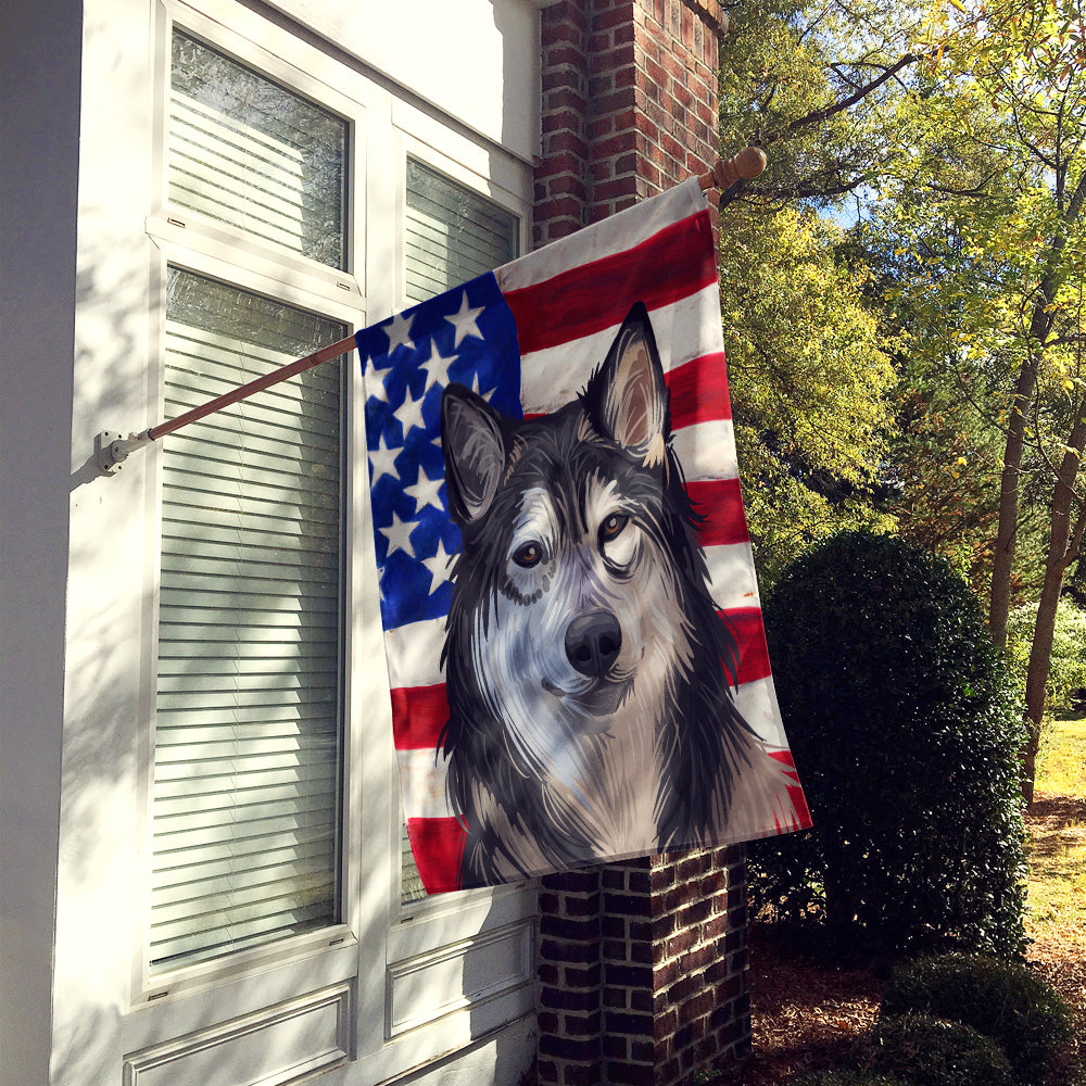 Tamaskan Dog American Flag Flag Canvas House Size CK6734CHF