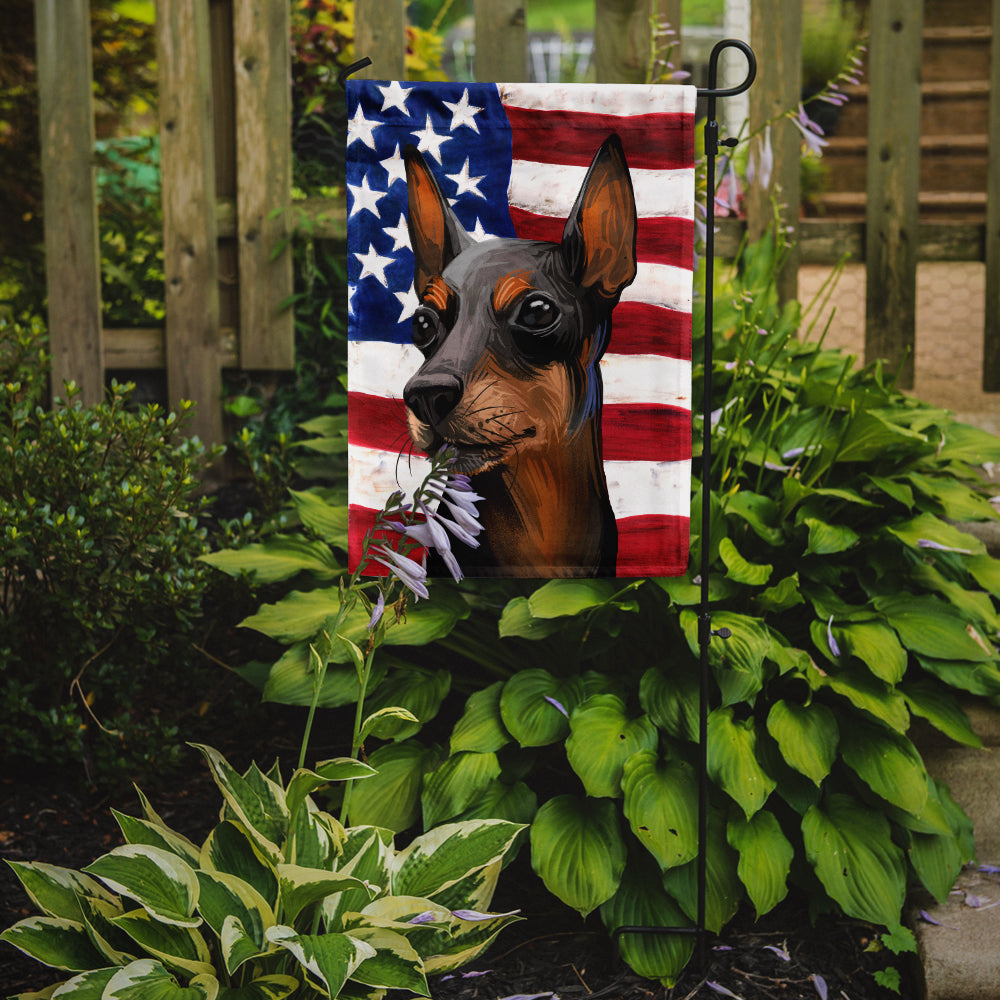 Toy Manchester Terrier American Flag Flag Garden Size CK6743GF