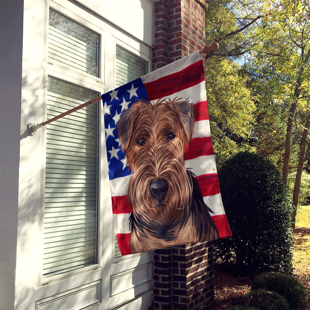 Welsh Terrier American Flag Flag Canvas House Size CK6754CHF