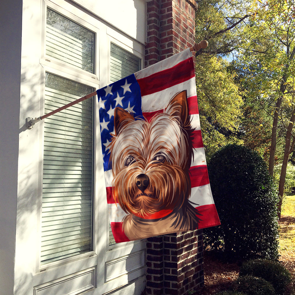 Yorkshire Terrier American Flag Flag Canvas House Size CK6760CHF