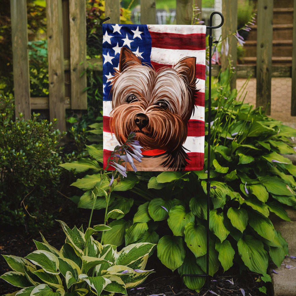 Yorkshire Terrier American Flag Flag Garden Size CK6760GF