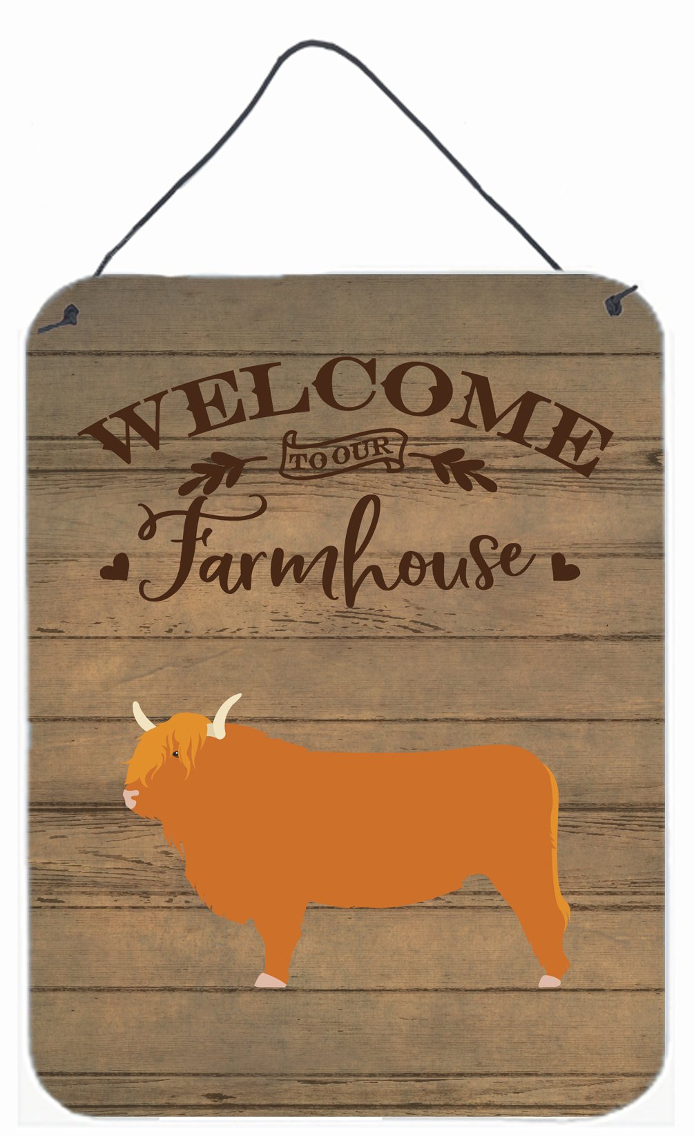 Highland Cow Welcome Wall or Door Hanging Prints CK6764DS1216 by Caroline's Treasures